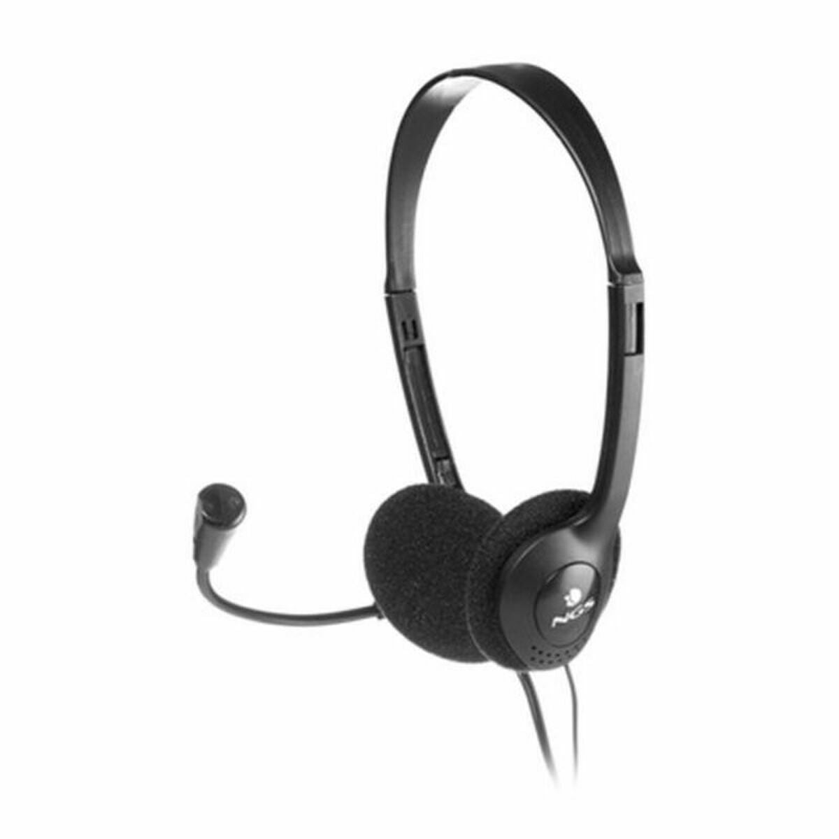 Headphones with Microphone NGS NGS-HEADSET-0003 Black