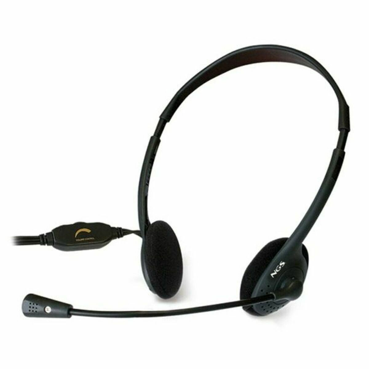 Headphones with Microphone NGS NGS-HEADSET-0003 Black