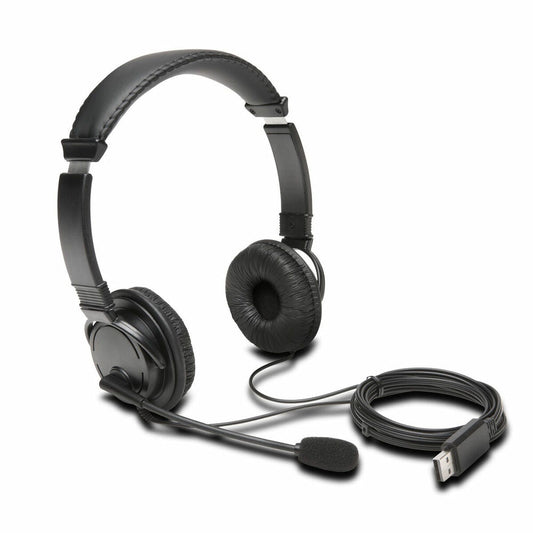Headphones with Microphone Kensington Auriculares Hi-Fi USB con micrófono Black