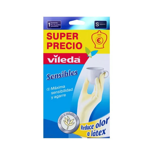 "Vileda Sensible Latex Gloves Size S"